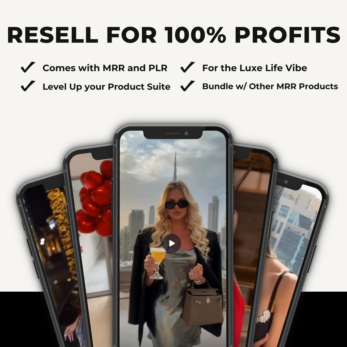 300 Luxury Instagram Reels Collection with Master Resell Rights and PLR