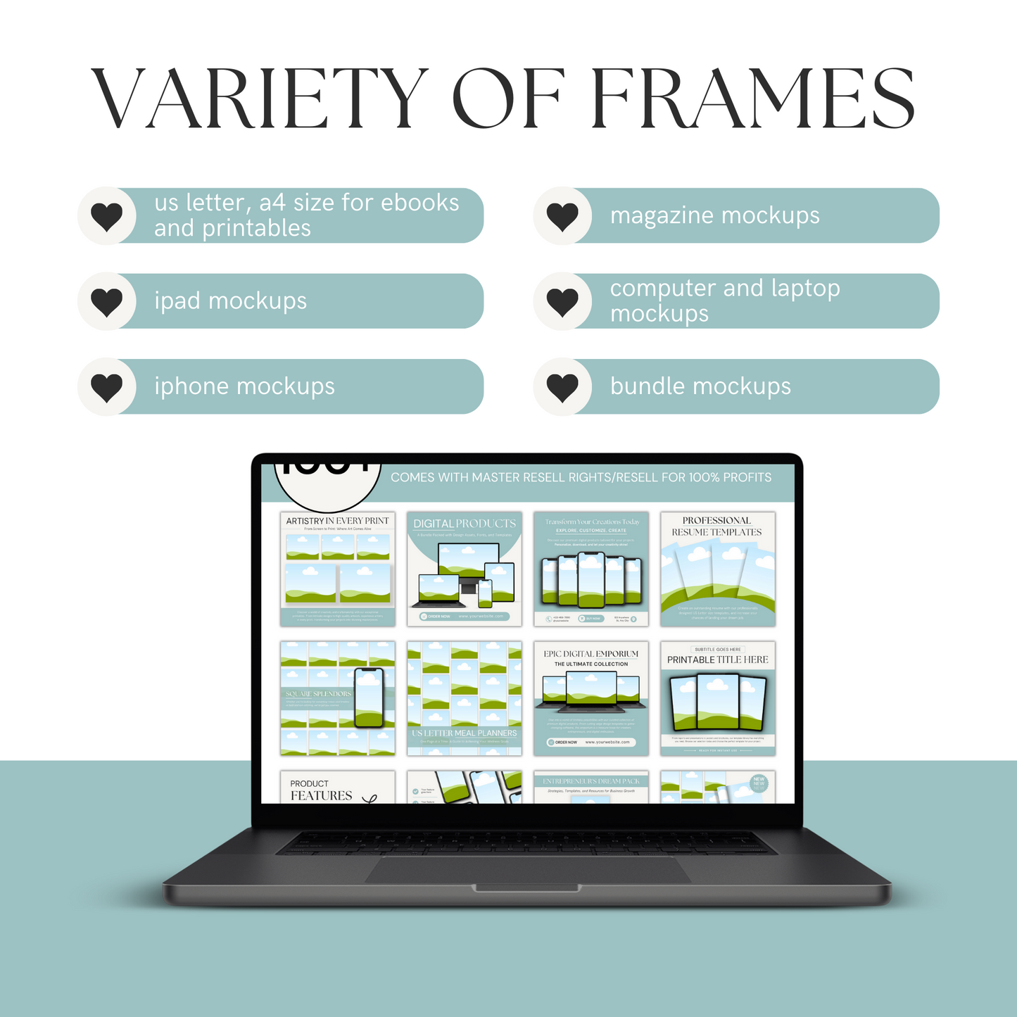 Sage and Cream Done for You Mockup Templates for Digital Products with MRR and PLR with Bonus