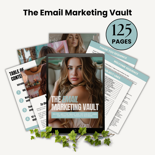 The Email Marketing Vault eBook with MRR and PLR 103 Pre-Written Emails for Digital Products