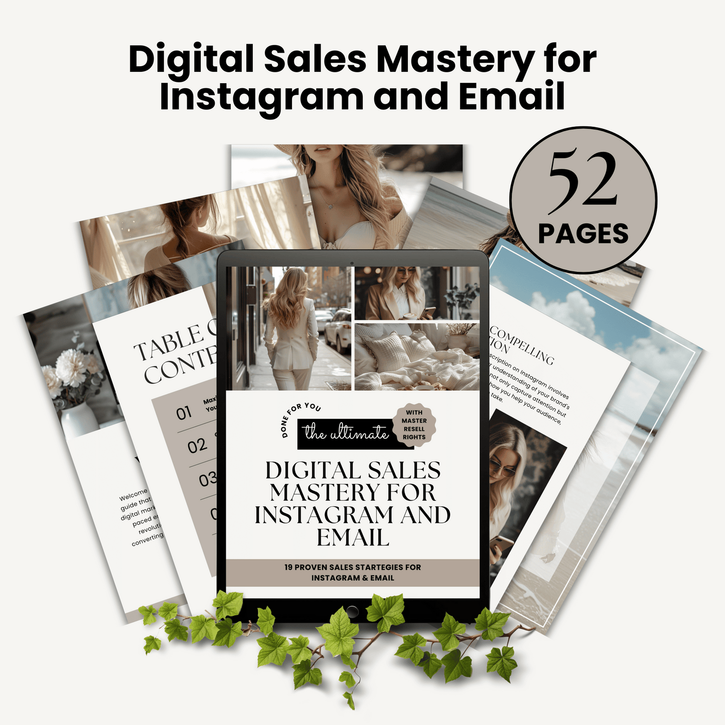 Digital Sales Mastery for Instagram and Email eBook with MRR and PLR