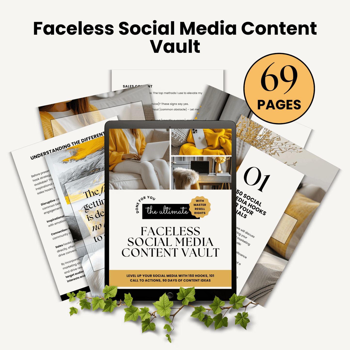 Faceless Social Media Content Vault with Master Resell Rights