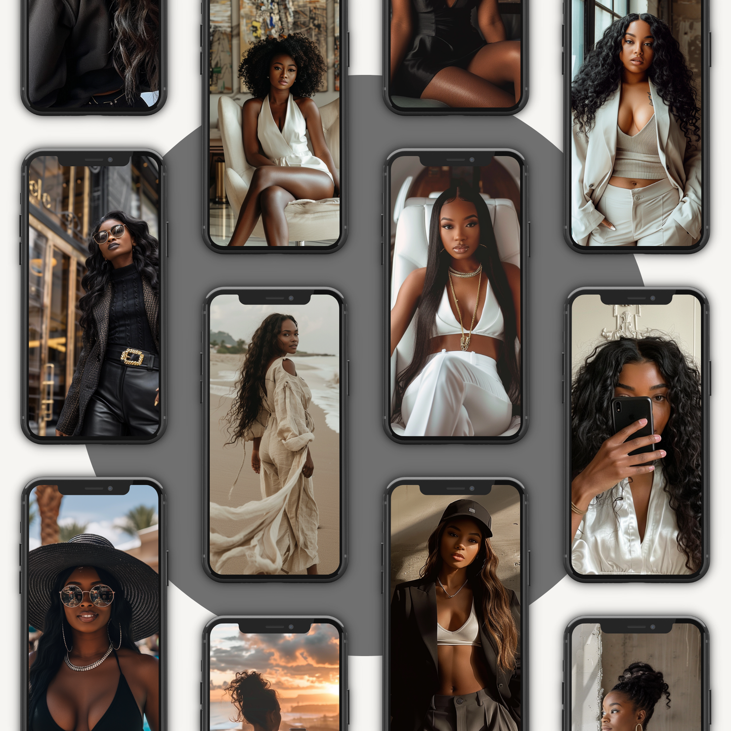 300 Luxe Melanin AI Stock Image Collection for Faceless Marketing with MRR and PLR
