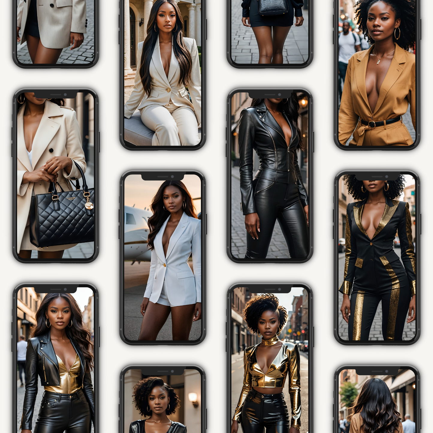 Melanin Rich Girl MMR and PLR Stock Image Collection 120 Images for Faceless Digital Marketing